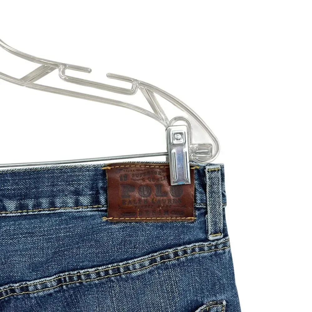 Polo Ralph Lauren Mens Denim Jeans Straight Leg 5 Pocket Zip Fly Blue Sz W36*